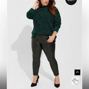 TORRID BLACK FAUX LEATHER HIGH RISE PANTS SIZE 18